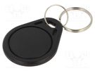 RFID pendant; ISO/IEC14443-3-A; plastic; black; 13.56MHz 