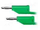 Test lead; 70VDC; 33VAC; 16A; banana plug 4mm,both sides; green SCHÜTZINGER