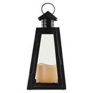 LED lantern, black, square, 26.5 cm, 3x AAA, indoor, vintage, EMOS