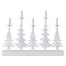 LED candlestick – Christmas trees with candles, 24 cm, 2x AA, indoor, warm white, timer, EMOS