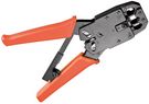 Crimping Tool for Modular Plugs, Compact Design, orange-black - for crimping 4-, 6-, 8- and 10-pin Western plugs type RJ10, RJ11, RJ12 and RJ45 as well as DEC