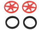 Wheel; red; Shaft: knurled; push-in,screw; Ø: 60mm; Shaft dia: 4.8mm POLOLU