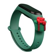 Strap Xmas Wristband for Xiaomi Mi Band 4 / Mi Band 3 Christmas Silicone Strap Bracelet Dark Green (Gift), Hurtel