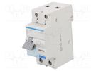 RCBO breaker; Inom: 16A; Ires: 30mA; Max surge current: 250A; IP20 HAGER