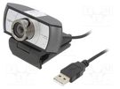 Webcam; black,silver; USB; Features: Full HD 1080p,PnP; 1.6m; clip LOGILINK