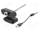 Webcam; black; USB; Features: Full HD 1080p,PnP; 1.45m; clip; 60° LOGILINK