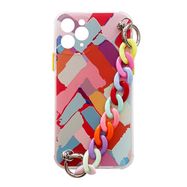 Color Chain Case gel flexible elastic case cover with a chain pendant for Samsung Galaxy S21 Ultra 5G multicolour  (3), Hurtel