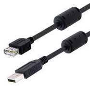 USB CABLE, 2.0 TYPE A RCPT-PLUG, 16.4FT