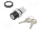 Switch: rotary with key; 22mm; black/silver; none; IP66; prominent ABB