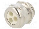 Cable gland; multi-hole; M25; 1.5; IP65; brass; Holes no: 3; 7mm HUMMEL