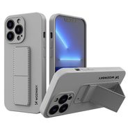 Wozinsky Kickstand Case silicone case with stand for iPhone 13 mini gray, Wozinsky