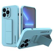 Wozinsky Kickstand Case silicone case with stand for iPhone 13 mini light blue, Wozinsky