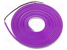 NEON LED tape; violet; 2835; 12V; LED/m: 120; 6mm; IP65; 8W/m IPIXEL LED