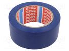 Tape: warning; blue; L: 33m; W: 50mm; self-adhesive; Thk: 0.15mm; 160% TESA