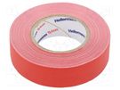 Tape: textile; W: 19mm; L: 10m; Thk: 0.31mm; red; 64N/cm; 10%; rubber HELLERMANNTYTON