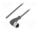 Connection lead; M12; PIN: 4; angled; 20m; plug; 250VAC; 2.2A; PUR ALPHA WIRE