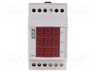 Ammeter; digital,mounting; 0÷20A; for DIN rail mounting; LED F&F