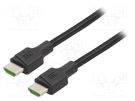 Cable; HDCP 2.2,HDMI 2.0; HDMI plug,both sides; textile; 3m GREEN CELL