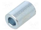 Spacer sleeve; 9mm; cylindrical; steel; zinc; Out.diam: 6mm DREMEC