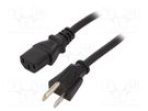 Cable; 3x18AWG; IEC C13 female,NEMA 5-15 (B) plug; PVC; 2.5m SCHURTER