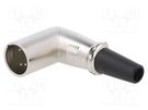 Plug; XLR; male; PIN: 5; angled 90°; for cable; soldering; silver CLIFF