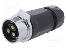Connector: circular; plug; size 28; 02; female; PIN: 3; for latch LUTRONIC