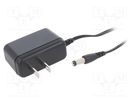 Power supply: switched-mode; mains,plug; 9VDC; 0.55A; 5W; 78% XP POWER