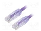 Patch cord; TX6A™ 10Gig,U/UTP; 6a; solid; Cu; PVC; violet; 5m; 24AWG PANDUIT