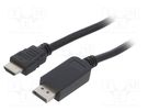 Cable; DisplayPort 1.1,HDMI 2.0; DisplayPort plug,HDMI plug GEMBIRD