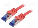 Patch cord; S/FTP; 6a; stranded; Cu; LSZH; red; 10m; 26AWG; -20÷75°C LOGILINK