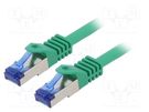 Patch cord; S/FTP; 6a; stranded; Cu; LSZH; green; 3m; 26AWG; -20÷75°C LOGILINK