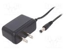 Power supply: switched-mode; mains,plug; 12VDC; 0.42A; 5W; 79% XP POWER