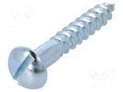 Screw; for wood; 6x35; Head: button; slotted; 2,1mm; steel; zinc BOSSARD