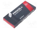 Battery: alkaline; 1.5V; AAA; 1465mAh; non-rechargeable; 10pcs. PROCELL