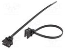 Cable tie; with fixing for edges; L: 160mm; W: 4.6mm; black HELLERMANNTYTON