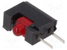 LED; in housing; red; 2mm; No.of diodes: 1; 20mA; Lens: red,diffused MENTOR