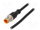 Connection lead; M12; PIN: 4; straight; 10m; plug; 250VAC; 4A; IP67 LUTRONIC