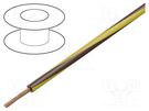 Wire; H05V-K,LgY; stranded; Cu; 1.5mm2; PVC; brown-yellow; 100m BQ CABLE