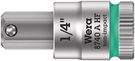 8740 A HF Zyklop bit socket with holding function, 1/4" drive, 1/4"x28.0, Wera