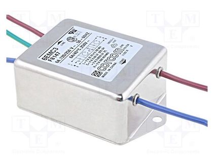 Filter: anti-interference; single-phase; 250VAC; 0.43mA; Poles: 2 TE Connectivity 6EMC3