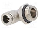 Push-in fitting; angled; -0.99÷20bar; nickel plated brass AIGNEP
