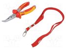 Pliers; insulated,curved,telephone; 170mm; Cut: with side face NWS