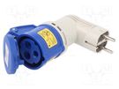 Connector: AC supply; adapter; male/female; 16A; 230VAC; IEC 60309 PCE
