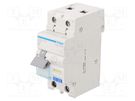 RCBO breaker; Inom: 20A; Ires: 30mA; Max surge current: 250A; IP20 HAGER
