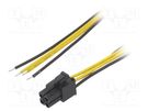 Cable: mains; ATX P4 female,wires; 0.45m AKYGA