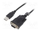 USB to RS232 converter; D-Sub 9pin male,USB A plug; 1.5m; black LOGILINK