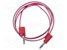 Test lead; 5A; banana plug 4mm,both sides; Urated: 300V; red MUELLER ELECTRIC