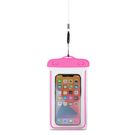 PVC waterproof phone case with lanyard - pink, Hurtel