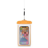 PVC waterproof phone case with lanyard - orange, Hurtel