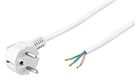 Angled Protective Contact Cable for Assembly, 3 m, White, 3 m - safety plug (type F, CEE 7/7) > Loose cable ends